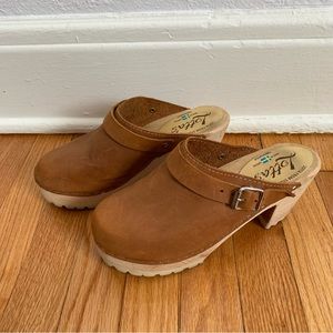 Lotta from Stockholm High Heel Clogs Tractor Sole Brown Oiled Nubuck